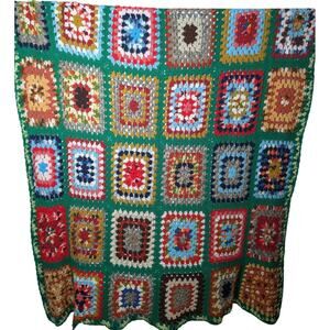 Granny Square Afghan 90" x 68" Multicolor Extra Large Crochet Throw Blanket
